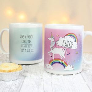 Girl's Personalised Pink Unicorn China Mug