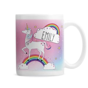 Girl's Personalised Pink Unicorn China Mug