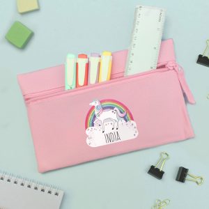 Girl's Personalised Unicorn Pink Pencil Case Back to School