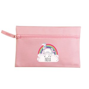 Girl's Personalised Unicorn Pink Pencil Case Back to School