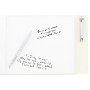 Personalised Sentiments Memorial Condolence Book and Pen