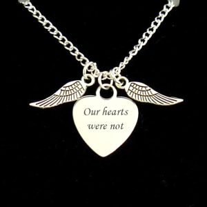 Personalised Angel Wings Memorial Necklace & Engraved Heart