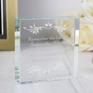 Personalised Sentiments Crystal Remembrance Keepsake Token