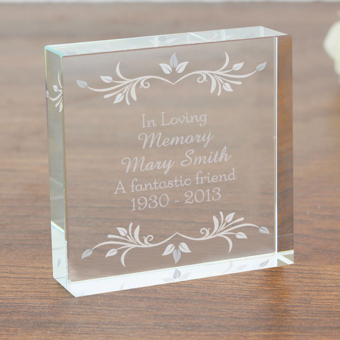 Personalised Sentiments Crystal Remembrance Keepsake Token