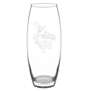 Personalised In Loving Memory Glass Memorial Vase