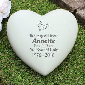 Personalised Dove Heart Memorial Ornament