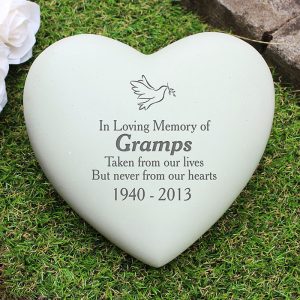 Personalised Dove Heart Memorial Ornament