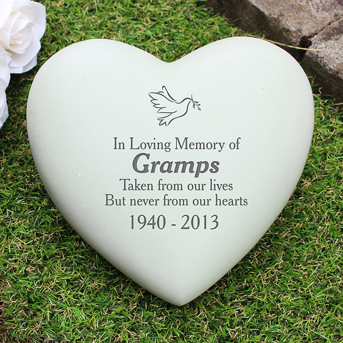 Personalised Dove Heart Memorial Ornament