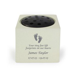 Personalised Grave Flower Pot - Baby Footprints