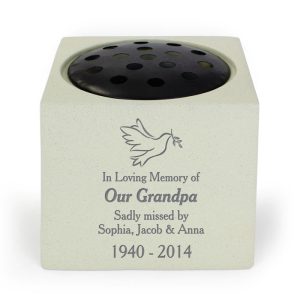 Personalised Dove Memorial Remembrance Graveside Pot