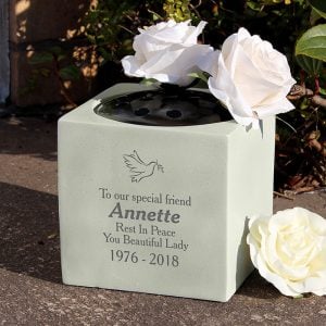 Personalised Dove Memorial Remembrance Graveside Pot