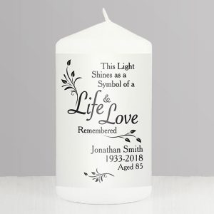 Personalised Life and Love Memorial Keepsake Candle