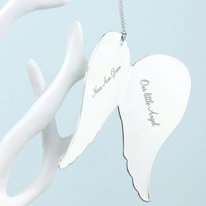 Personalised In Memory Angel Wings Memorial Keepsake