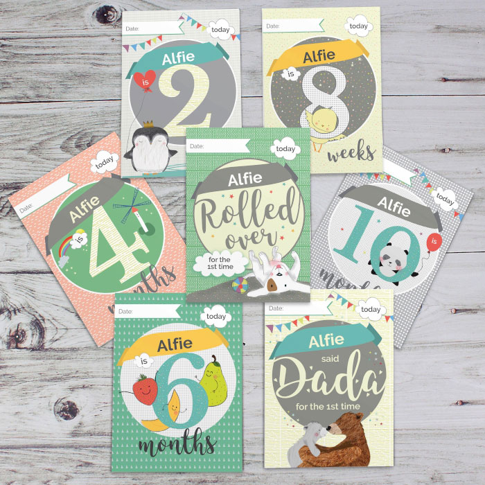 Personalised Baby Milestone Moments Photo Keepsake Cards