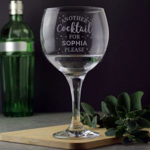 Large Personalised Cocktail Balloon Glass