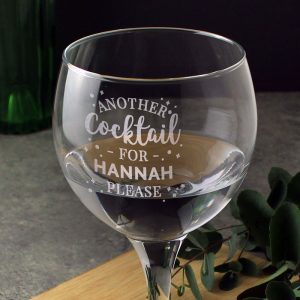 Large Personalised Cocktail Balloon Glass