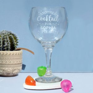 Large Personalised Cocktail Balloon Glass