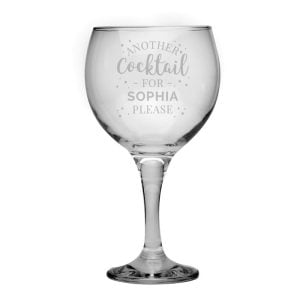 Large Personalised Cocktail Balloon Glass
