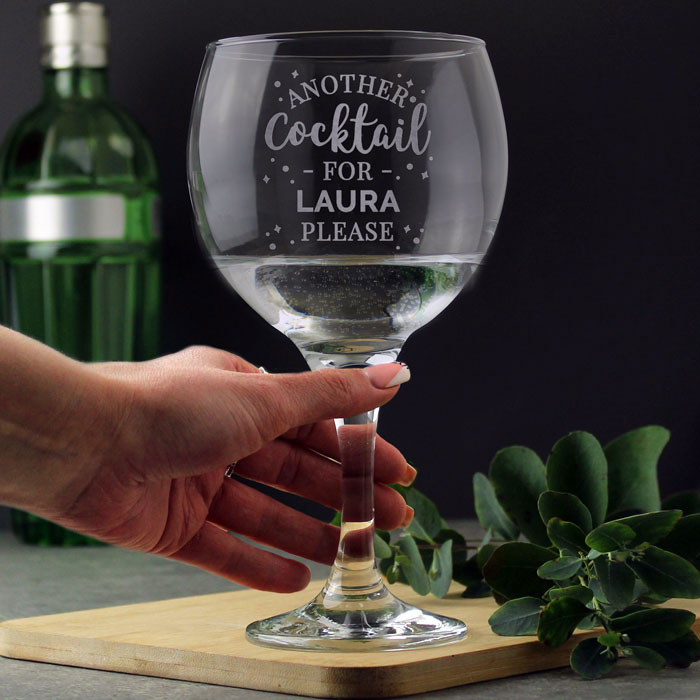 Large Personalised Cocktail Balloon Glass