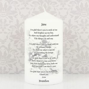Personalised Godparent Thank You Candle