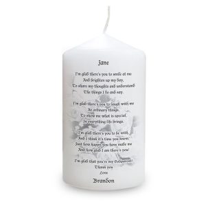 Personalised Godparent Thank You Candle