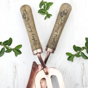 Personalised Luxury Copper Garden Trowel and Fork Set