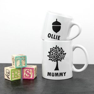 Personalised Mummy & Me Acorn Mugs