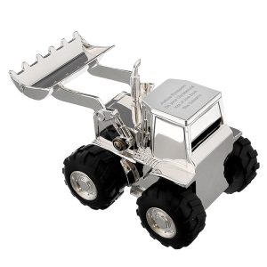 Personalised Engraved Silver Plated Digger Money Box