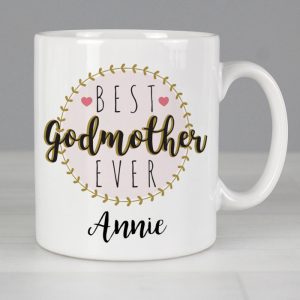 Personalised Best Godmother China Mug Appreciation Gift