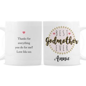 Personalised Best Godmother China Mug Appreciation Gift