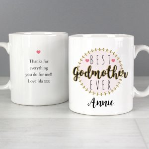 Personalised Best Godmother China Mug Appreciation Gift