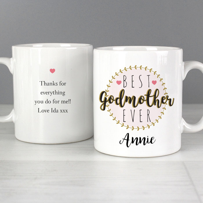 Personalised Best Godmother China Mug Appreciation Gift