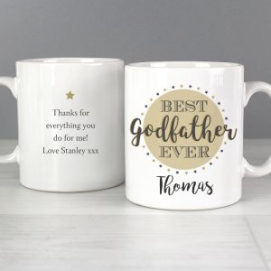 Personalised Best Godfather China Mug Thank You Gift