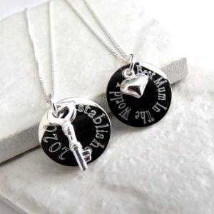 Personalised Stainless Steel Edge Mini Charm Necklace