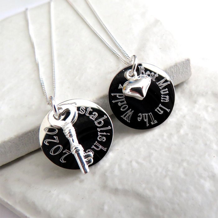 Personalised Stainless Steel Edge Mini Charm Necklace
