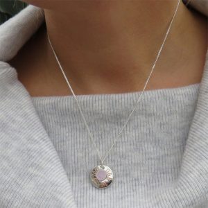 Personalised Stainless Steel Edge Birthstone Necklace