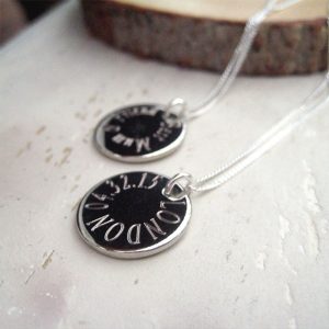 Personalised Engraved Silver Plated Edge Children's Necklace