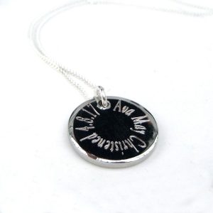 Personalised Engraved Silver Plated Edge Children's Necklace
