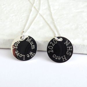Personalised Engraved Silver Plated Edge Children's Necklace