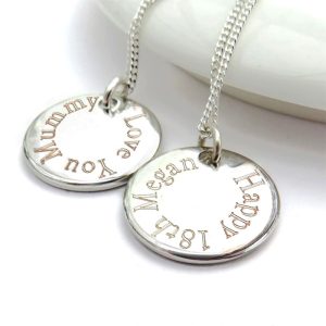 Personalised Engraved Silver Plated Edge Children's Necklace