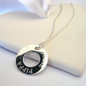 Personalised Engraved Sterling Silver Eternity Necklace