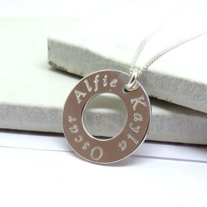 Personalised Engraved Sterling Silver Eternity Necklace