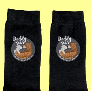 Personalised Daddy Bear Men's Socks Black One Size 6-11