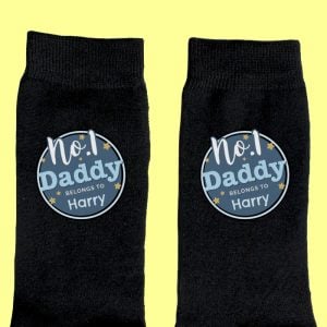 Personalised No.1 Men's Black Socks Dad Granddad Size 6-11