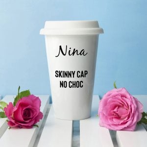 Personalised Ceramic Name and Order Travel Coffee Mug