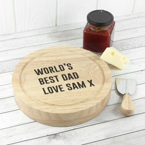 Personalised Cheese Lover Round Board Set & Knives