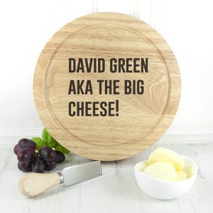 Personalised Cheese Lover Round Board Set & Knives