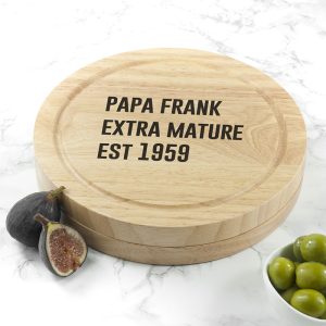 Personalised Cheese Lover Round Board Set & Knives