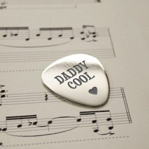 Personalised Cool Daddy Polished Steel Guitar Plectrum