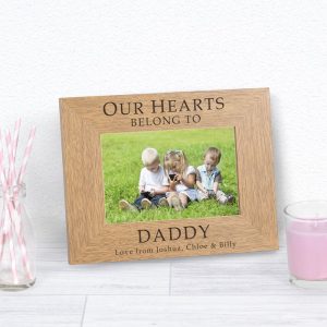 Personalised Our Hearts Belong To Daddy 6 X 4 Photo Frame